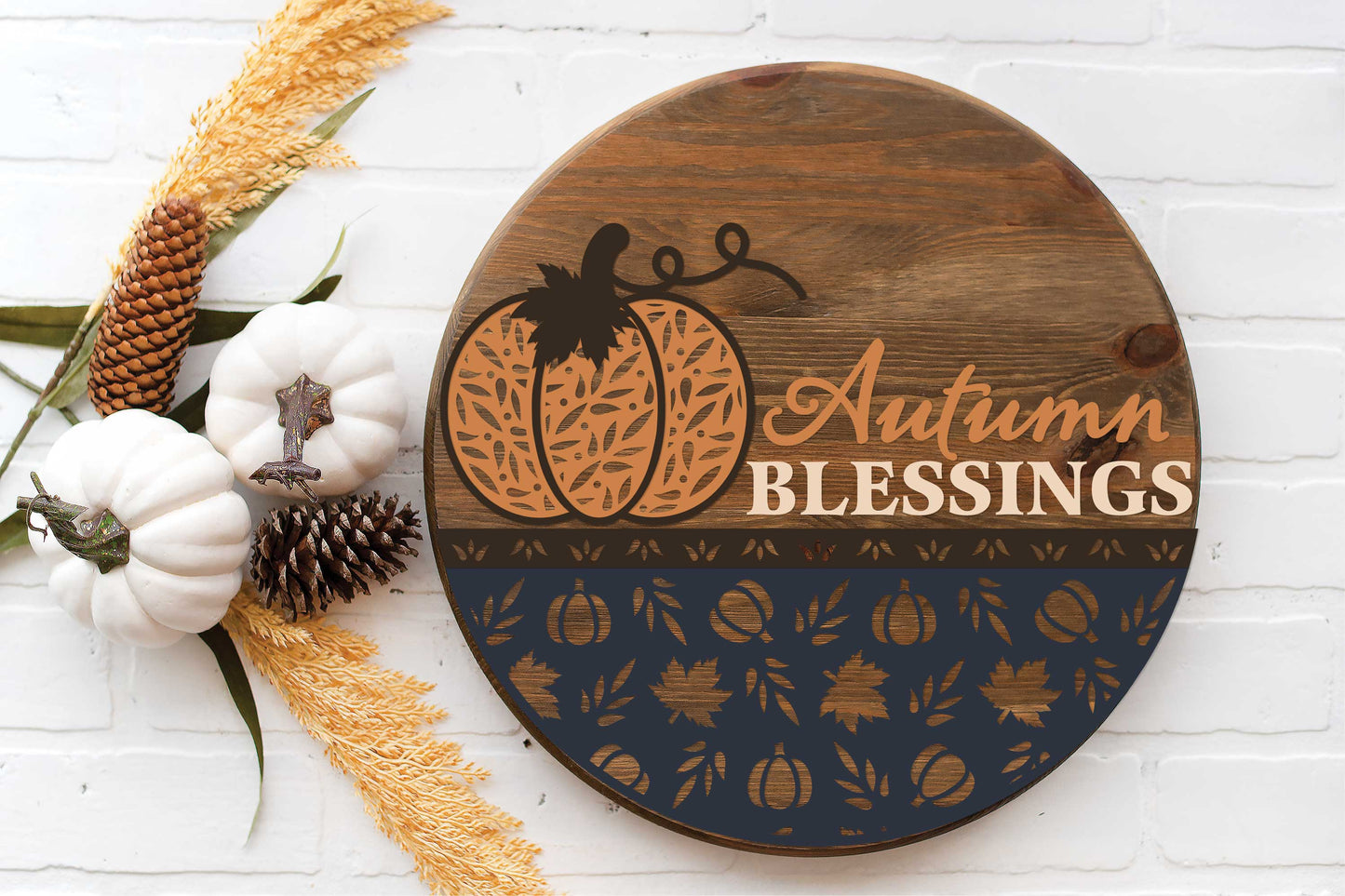 Autumn blessings door sign