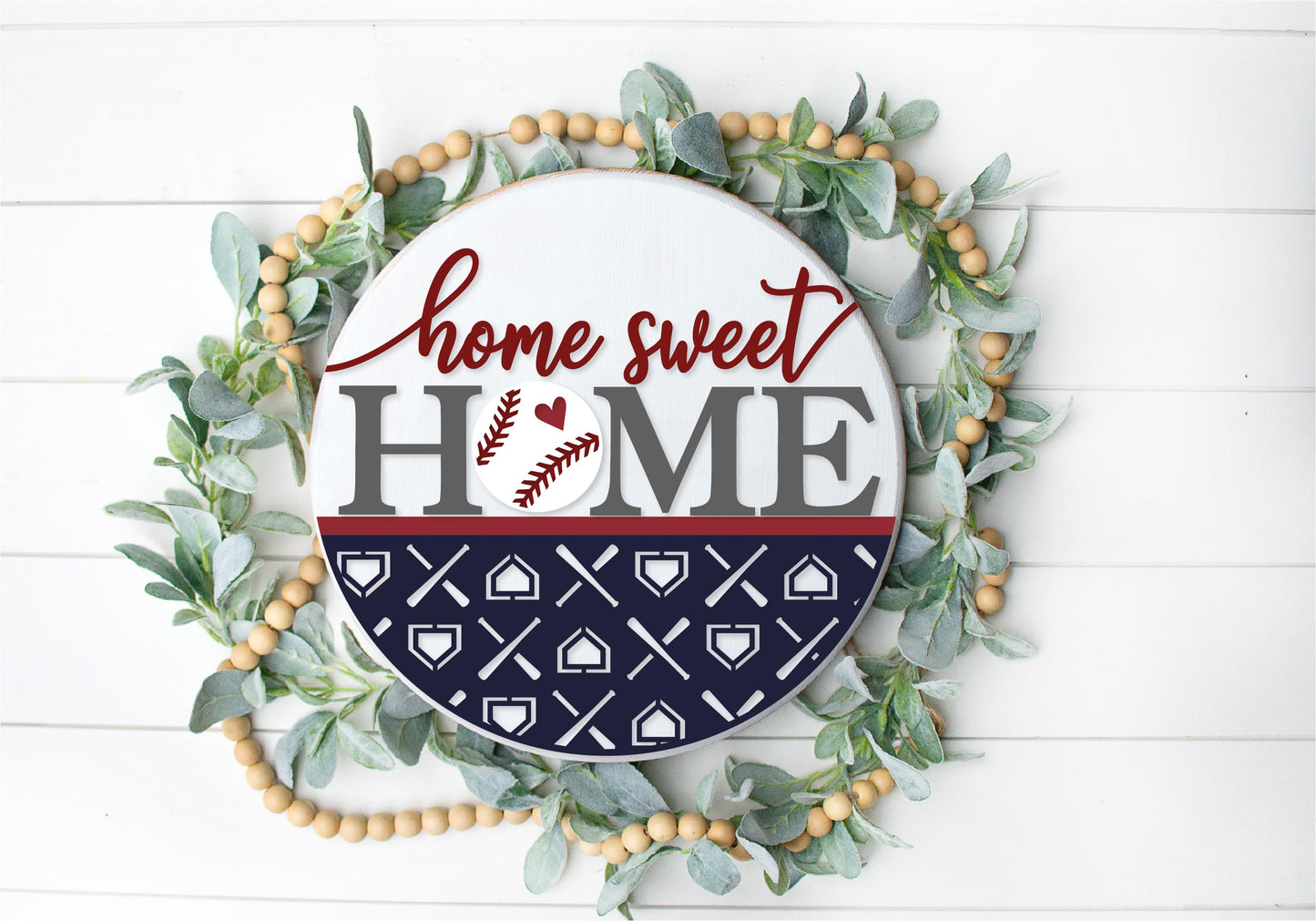 Home sweet home baseball sign