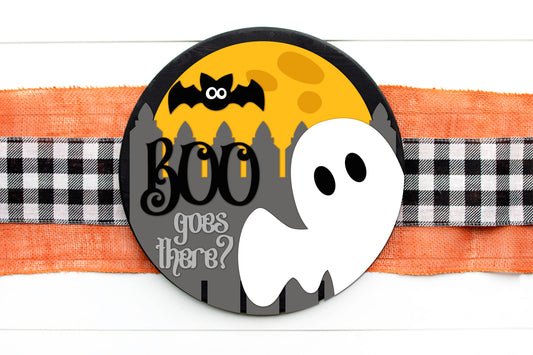 Boo ghost Halloween door sign