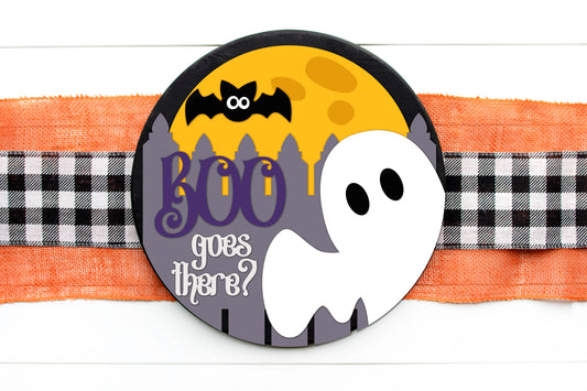 Boo ghost Halloween door sign