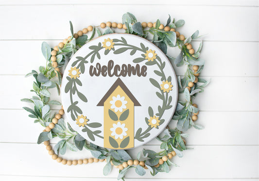 Welcome birdhouse sign