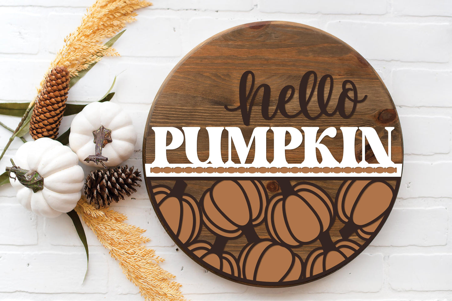 Hello Pumpkin fall door sign