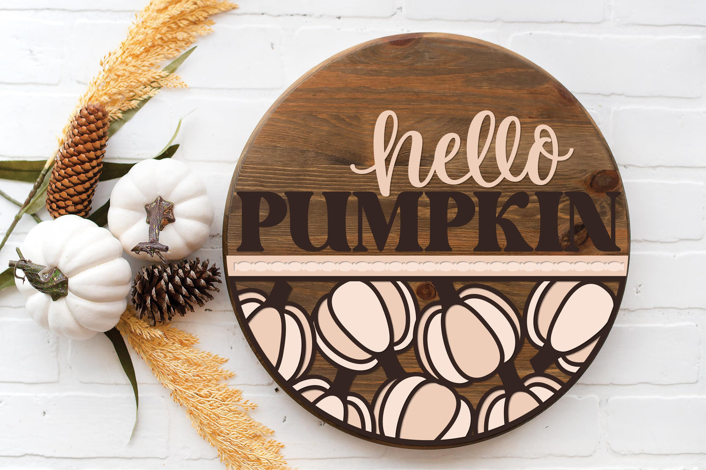 Hello Pumpkin fall door sign