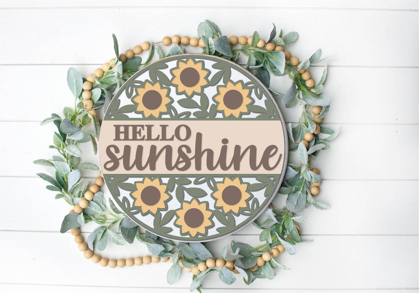 Hello Sunshine sunflower door sign