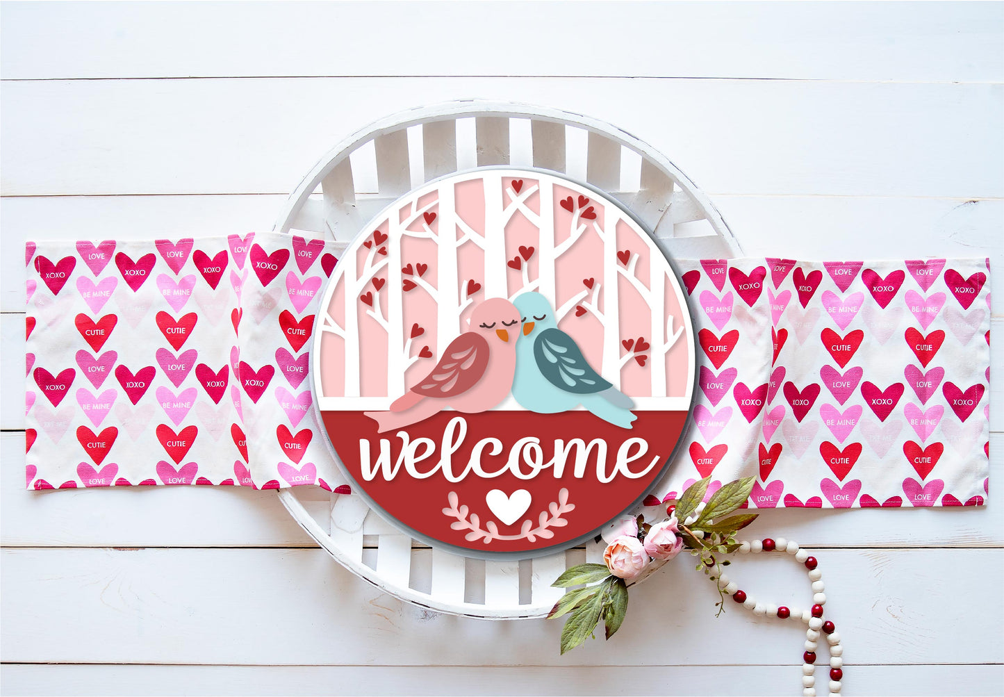 Love birds Welcome Valentine sign