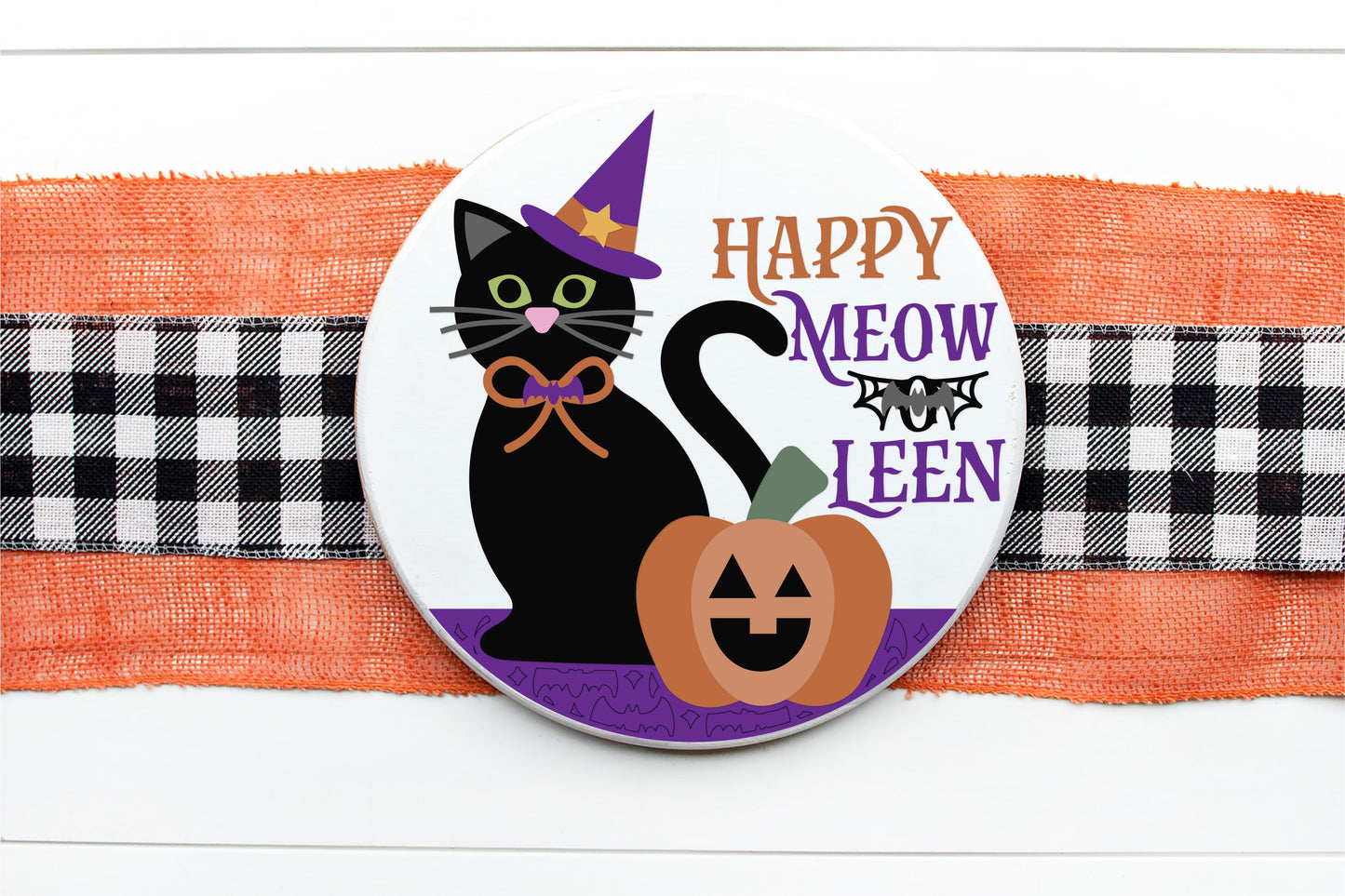 Witch cat Halloween DIY sign