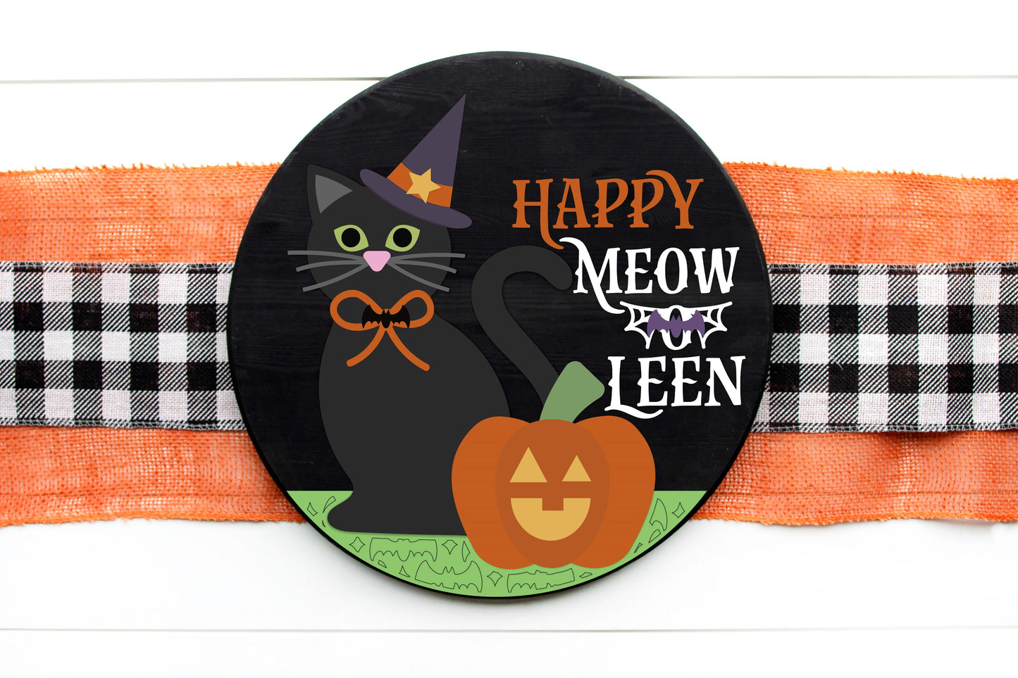 Witch cat Halloween DIY sign