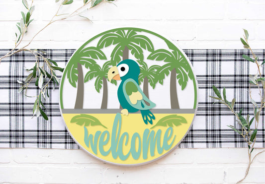 Welcome parrot DIY sign