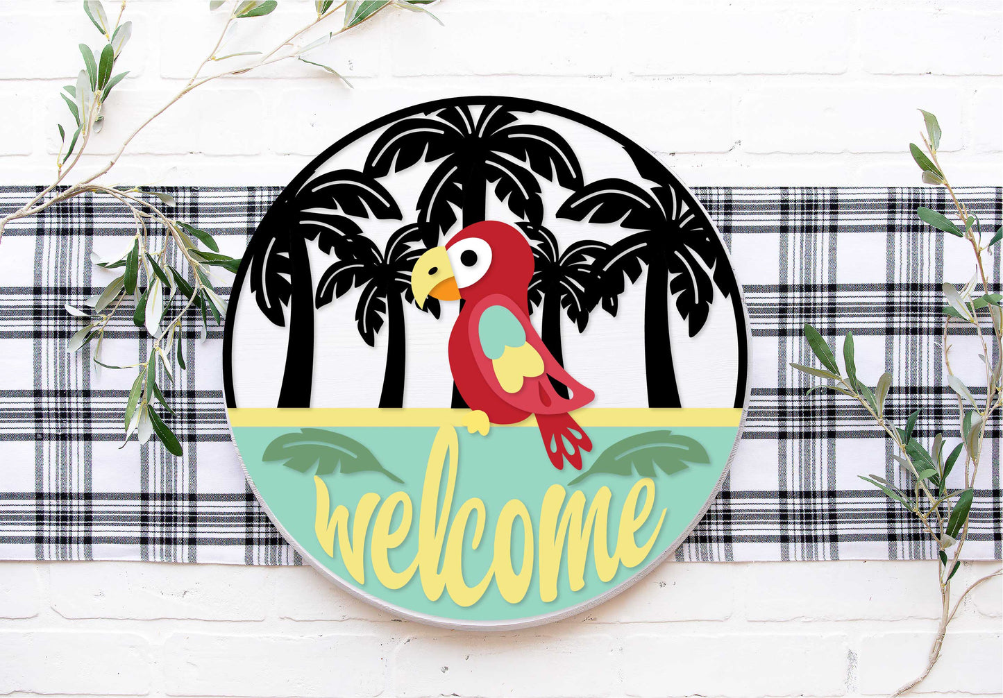 Welcome parrot sign