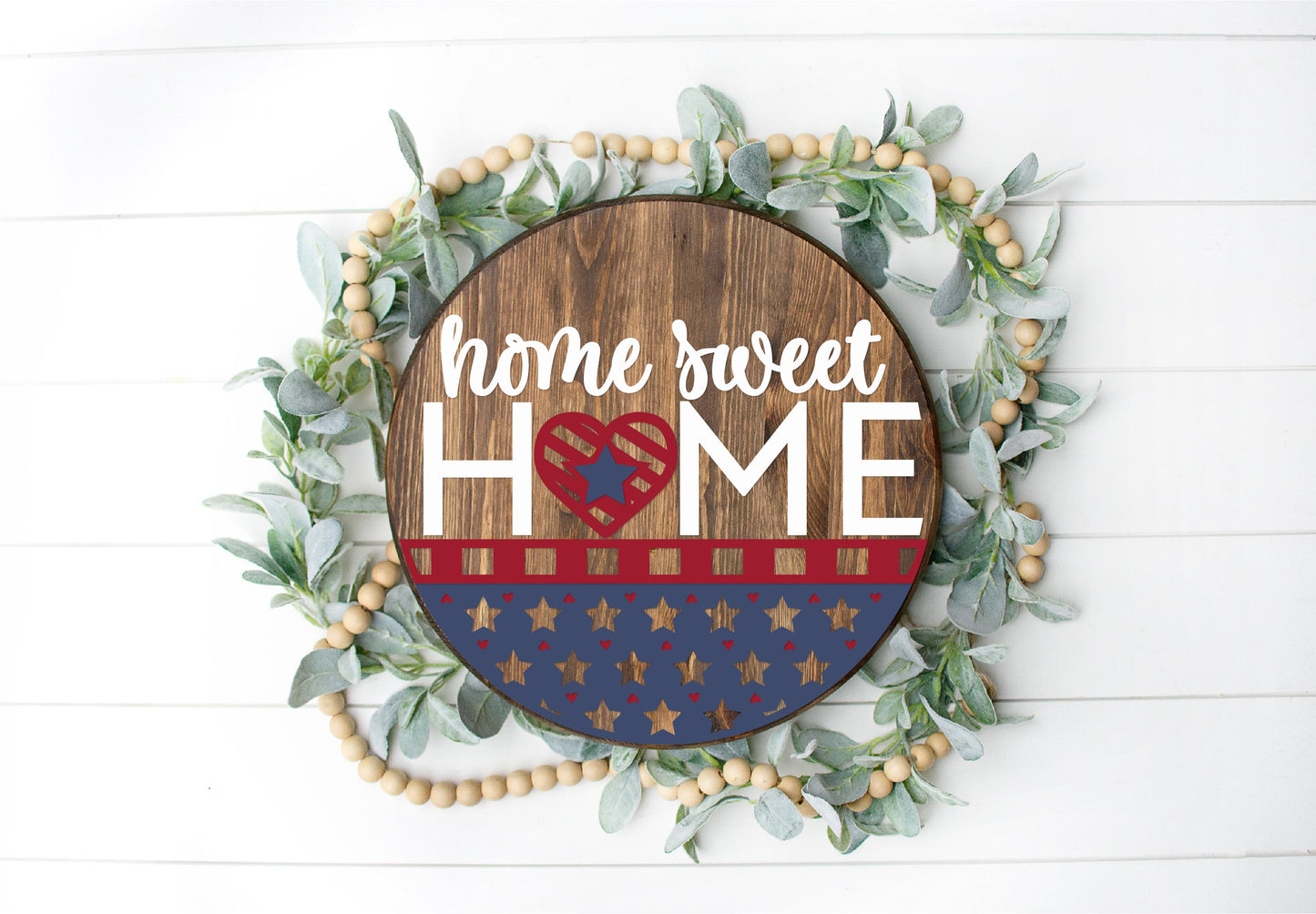 Home sweet home patriotic sign