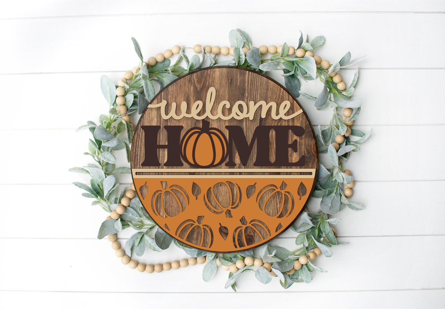 Welcome home pumpkin door sign