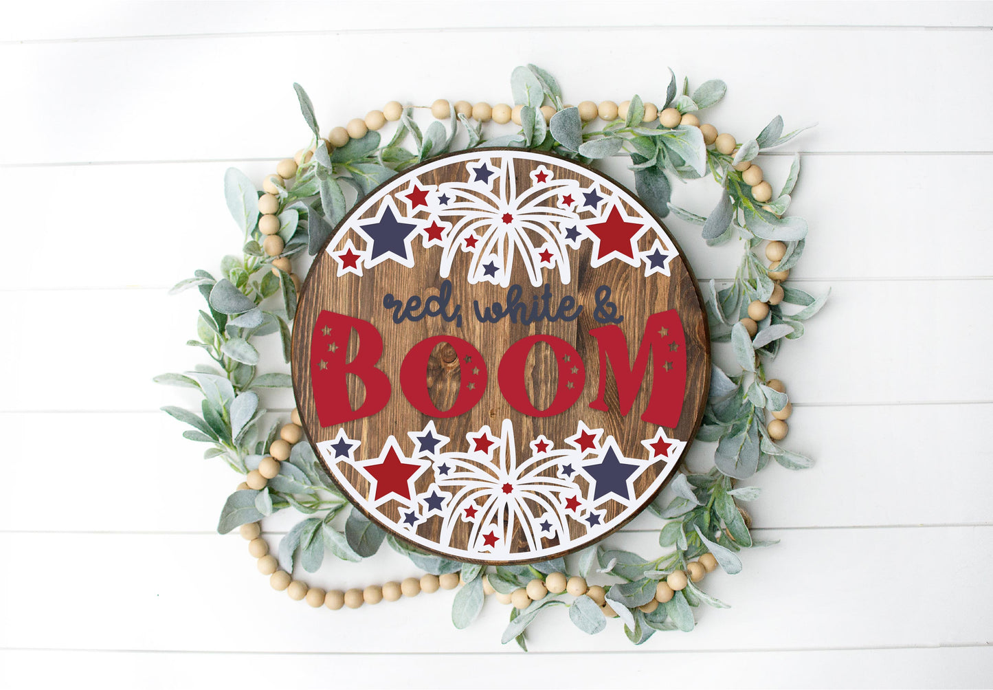 Red, White and boom patriotic door sign