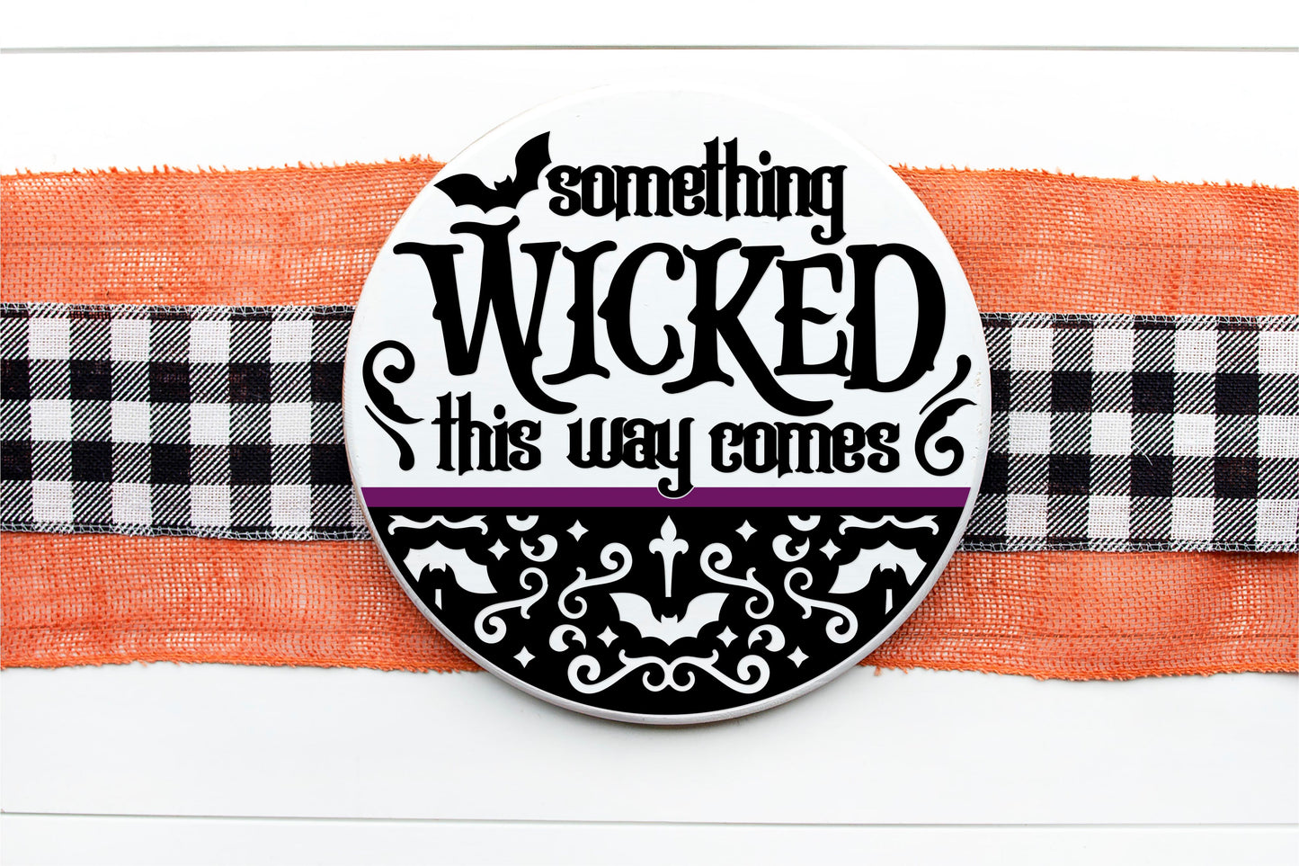 Something wicked Halloween door sign