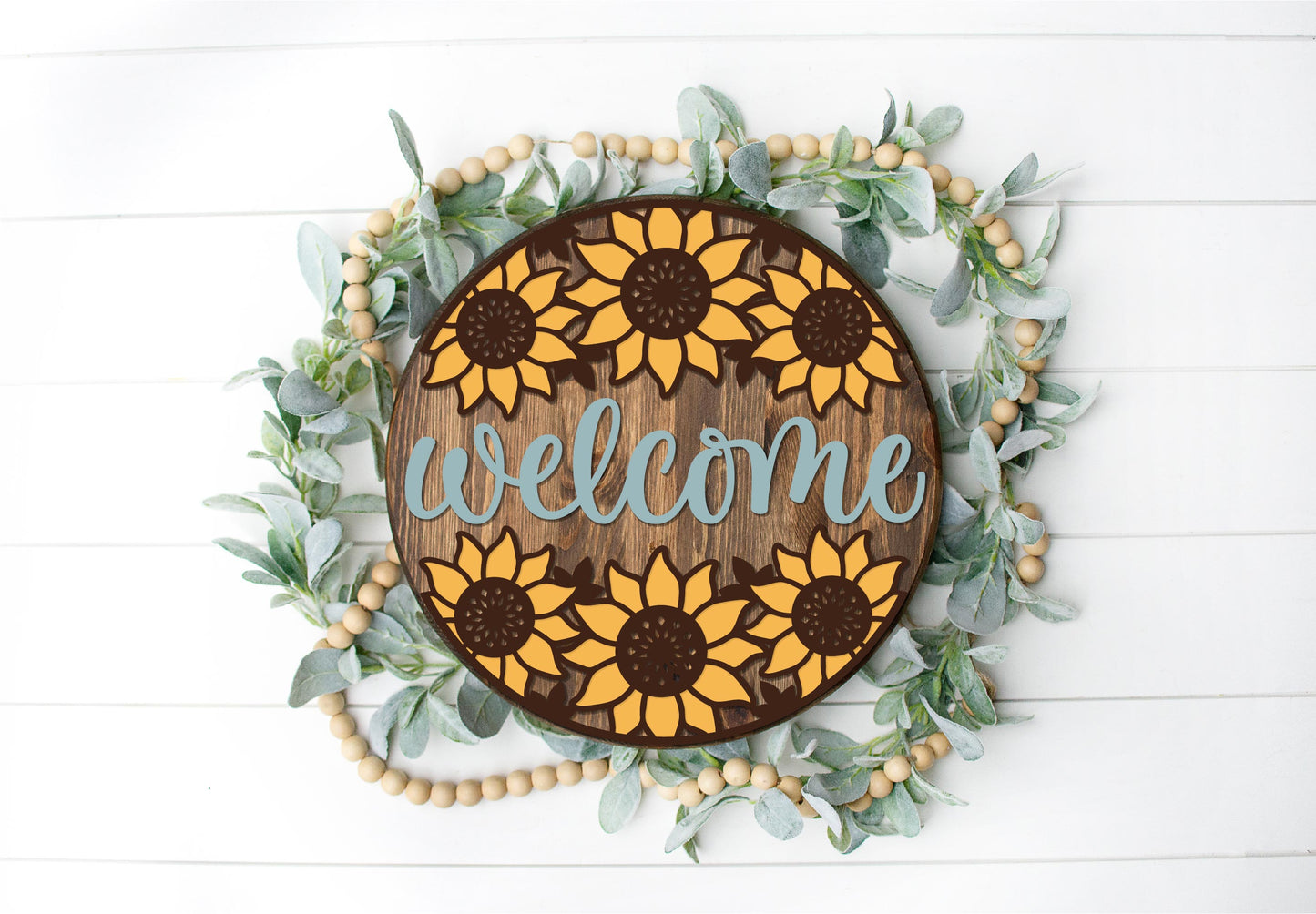Welcome sunflower DIY sign