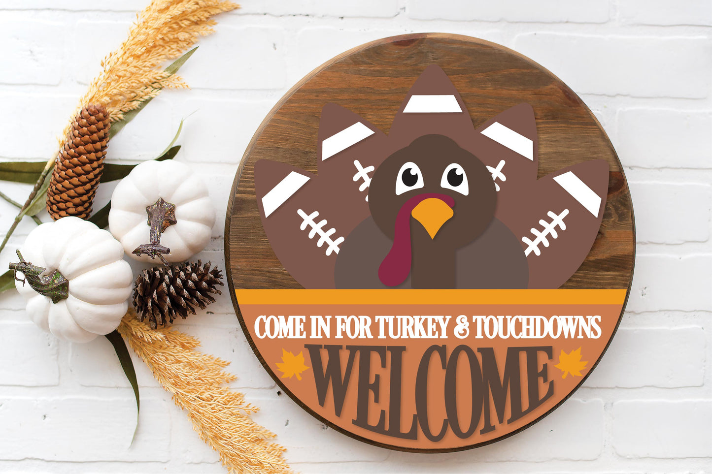 Turkey and touchdowns sign