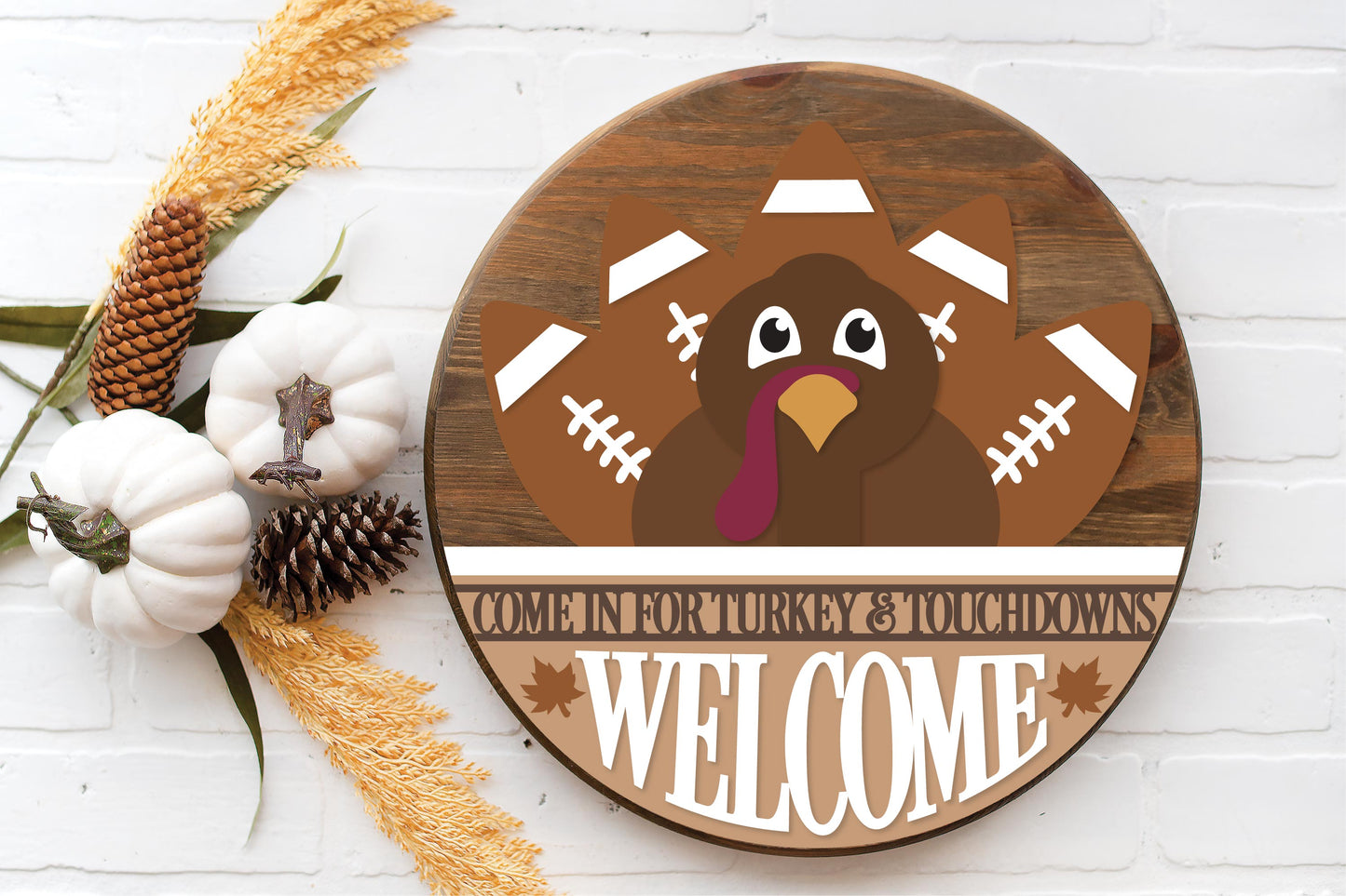 Turkey and touchdowns sign