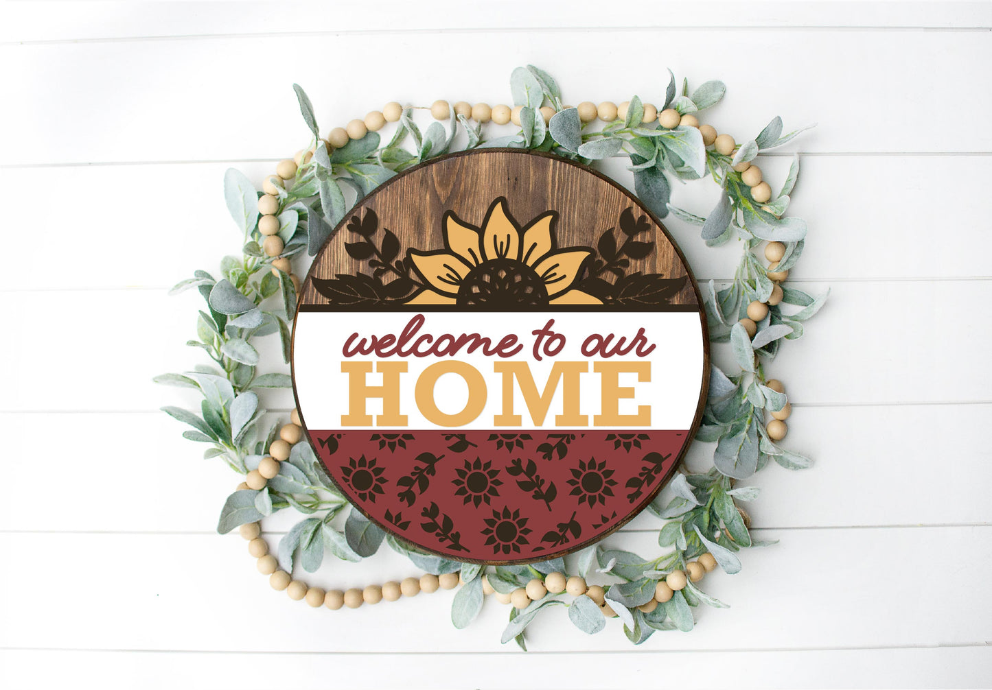 Welcome to our home sunflower DIY sign