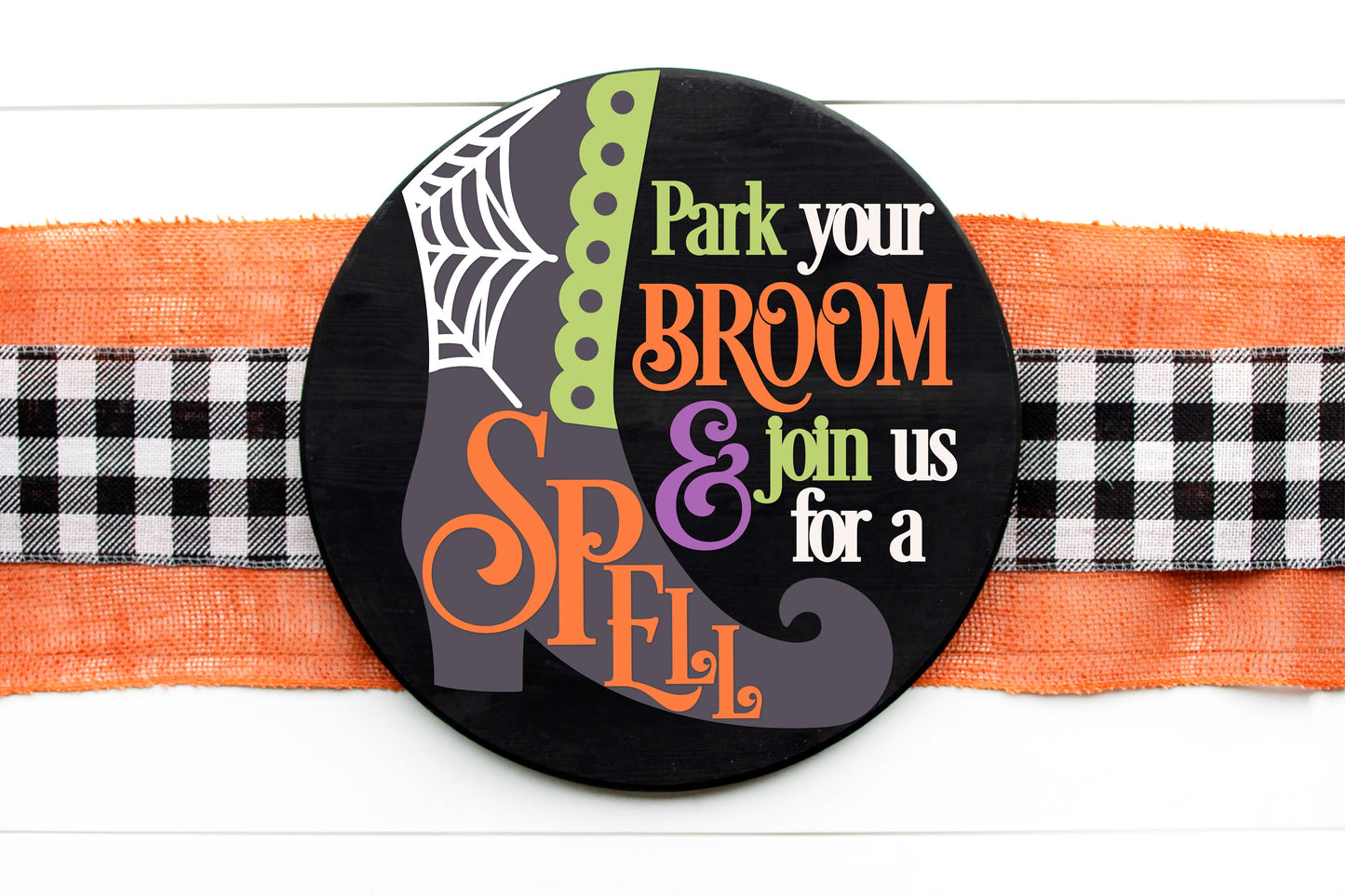 Witch boot Halloween DIY sign