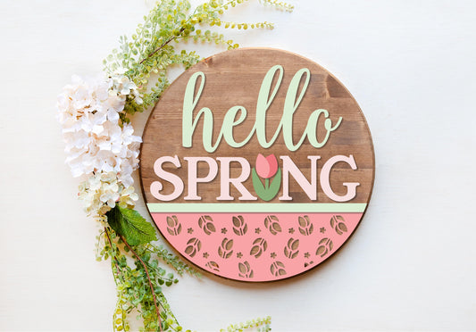 Hello Spring tulip DIY sign kit