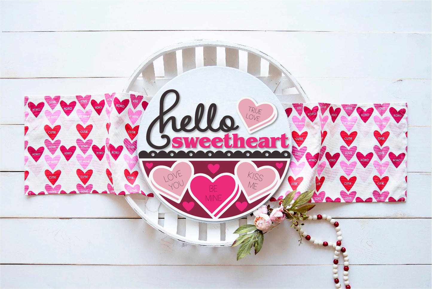 Hello sweetheart conversation heart sign