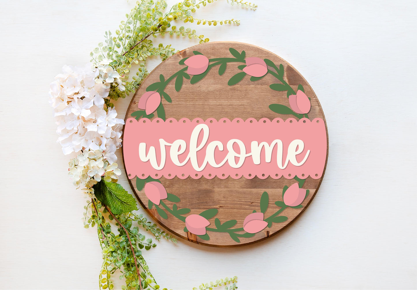 Welcome tulip sign