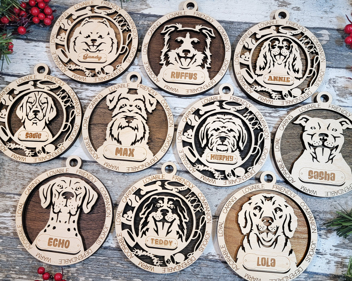 Adorable dog breed ornament, magnet or keychain