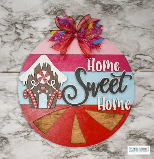 Gingerbread house Home Sweet Home door sign