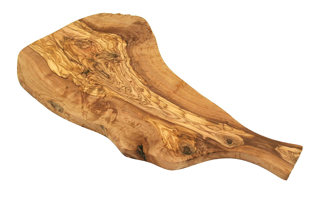 Rustic Olive wood serving charcuterie board with handle 16 inch