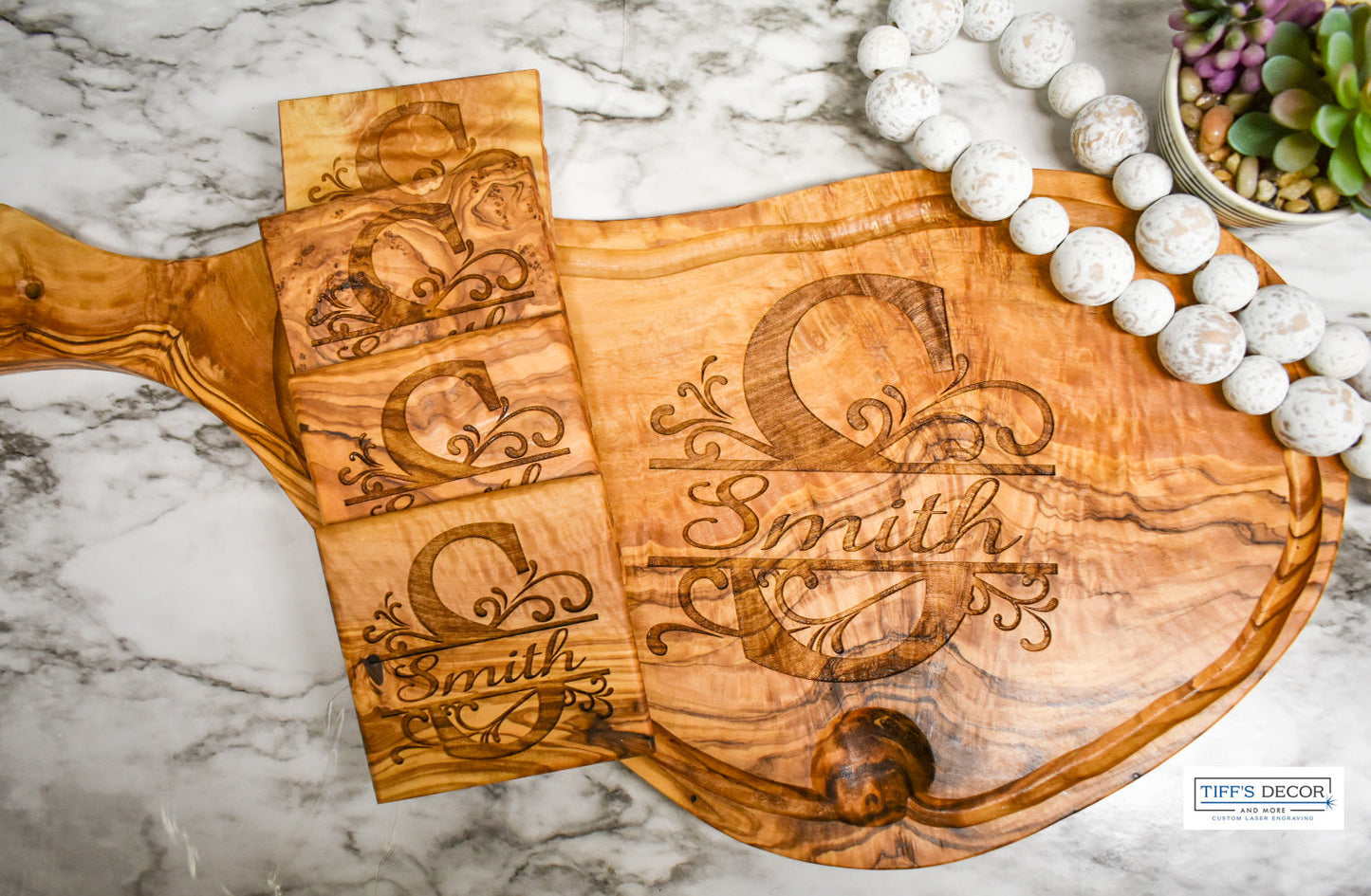 Natural Olive wood 14 inch cutting board