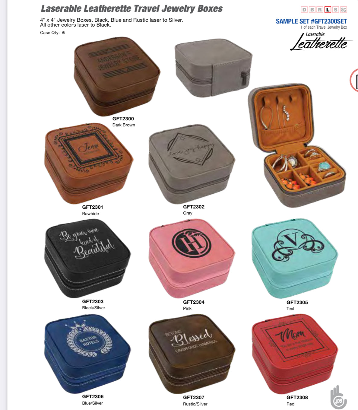Personalized Travel leatherette jewelry box