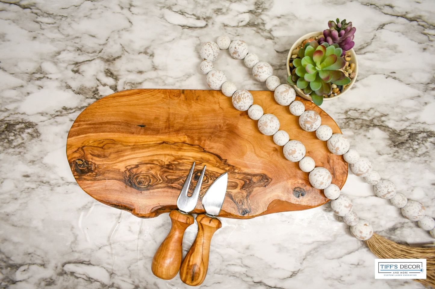Cheese fork and knife for charcuterie board