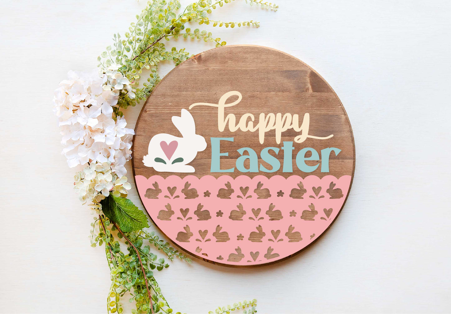 Happy Easter bunny hearts