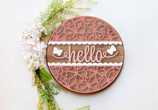 Hello butterfly DIY sign