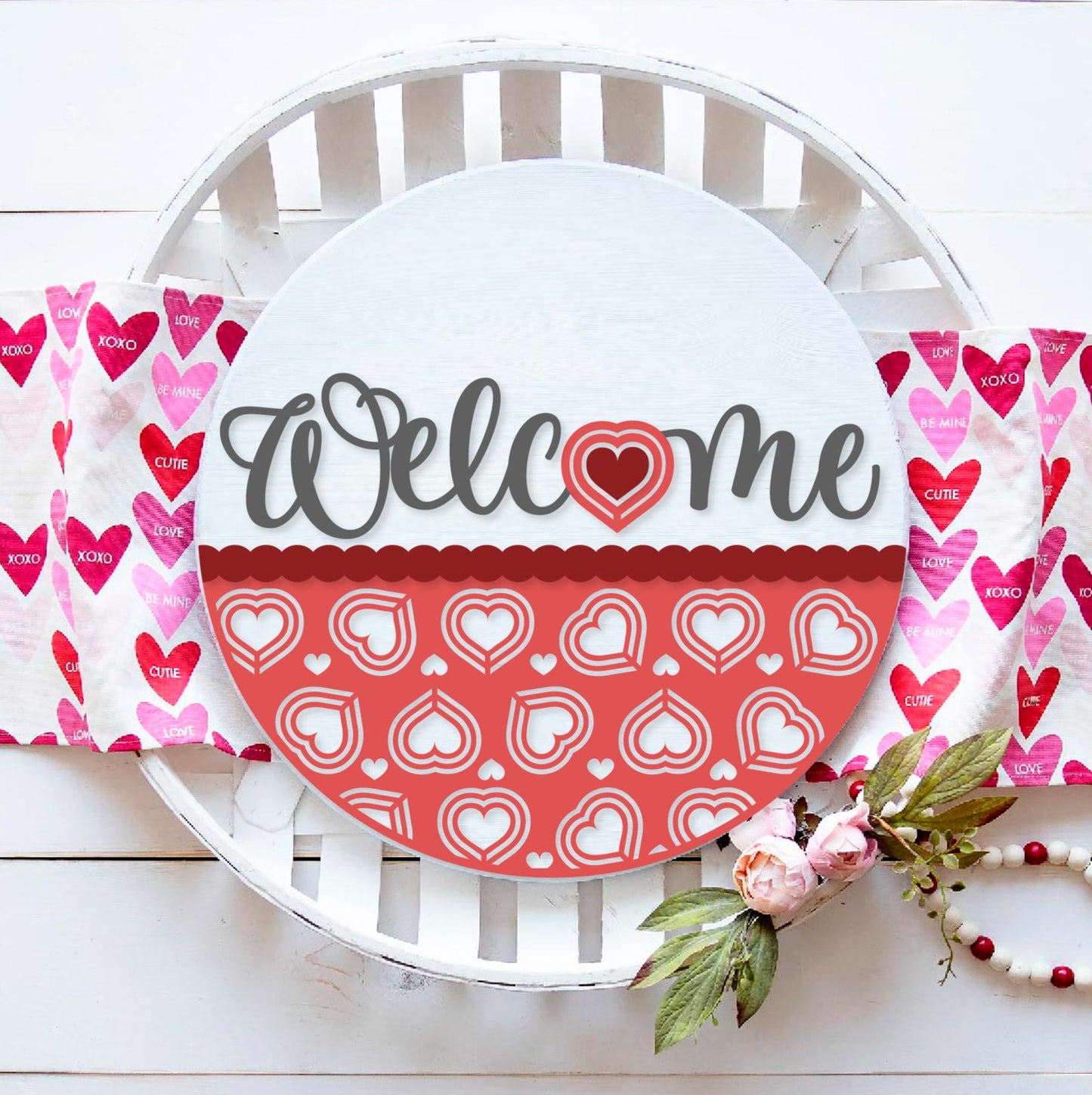 Welcome hearts Valentine sign