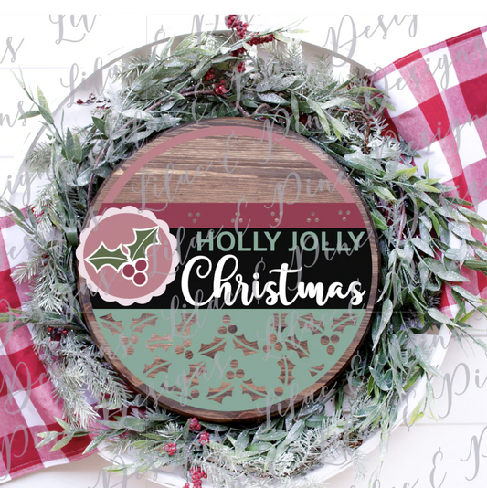 Holly Jolly Christmas door sign