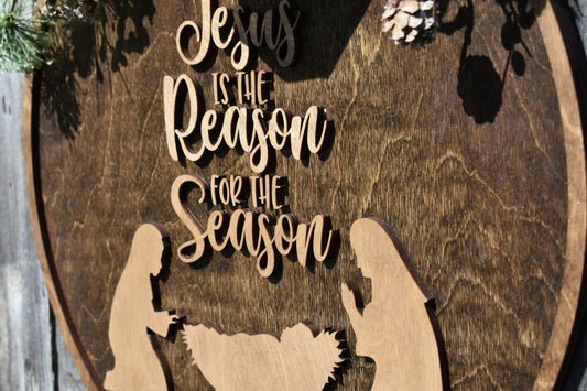 Jesus is the reason for the season door sign