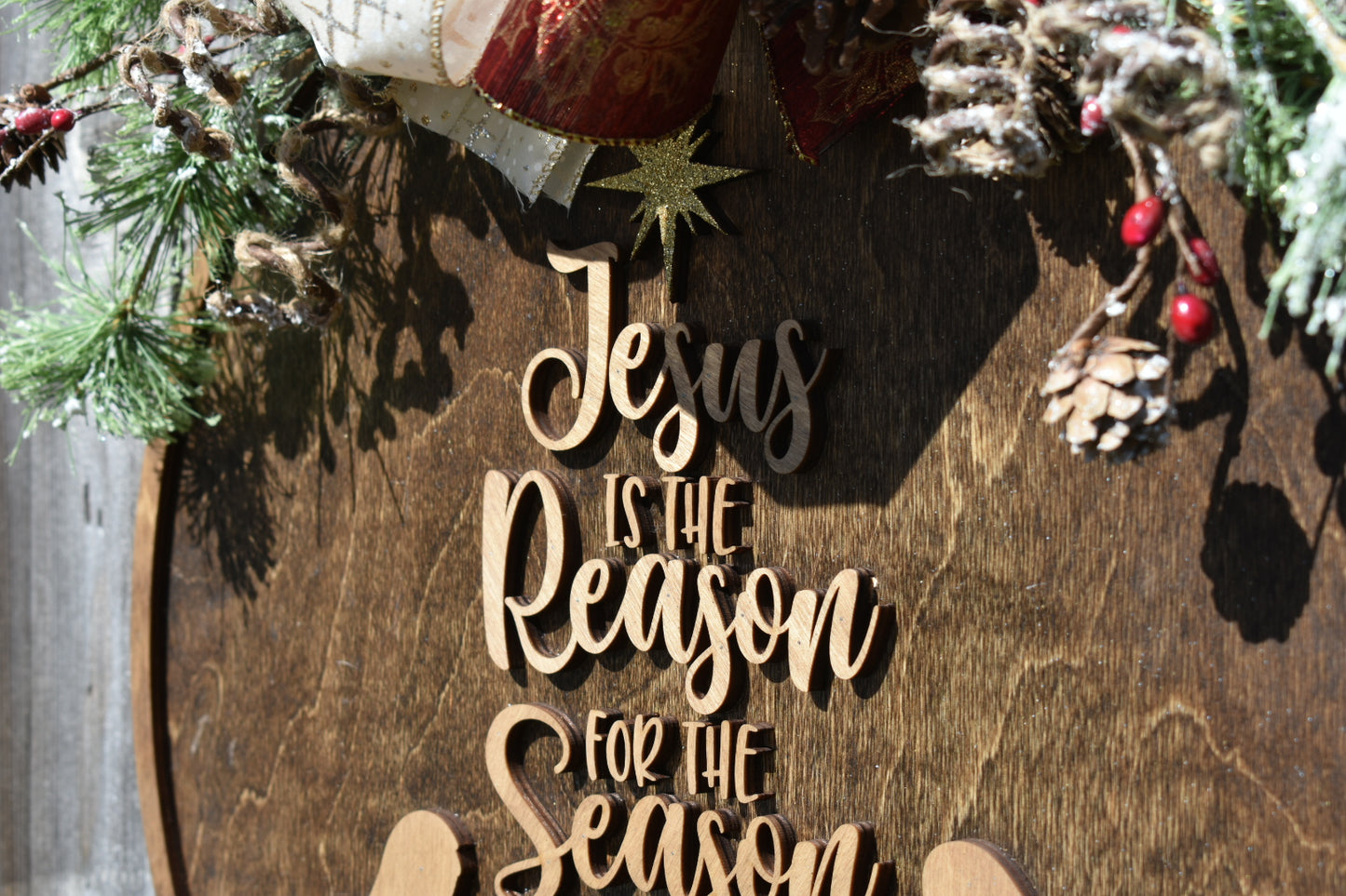 Jesus is the reason for the season door sign