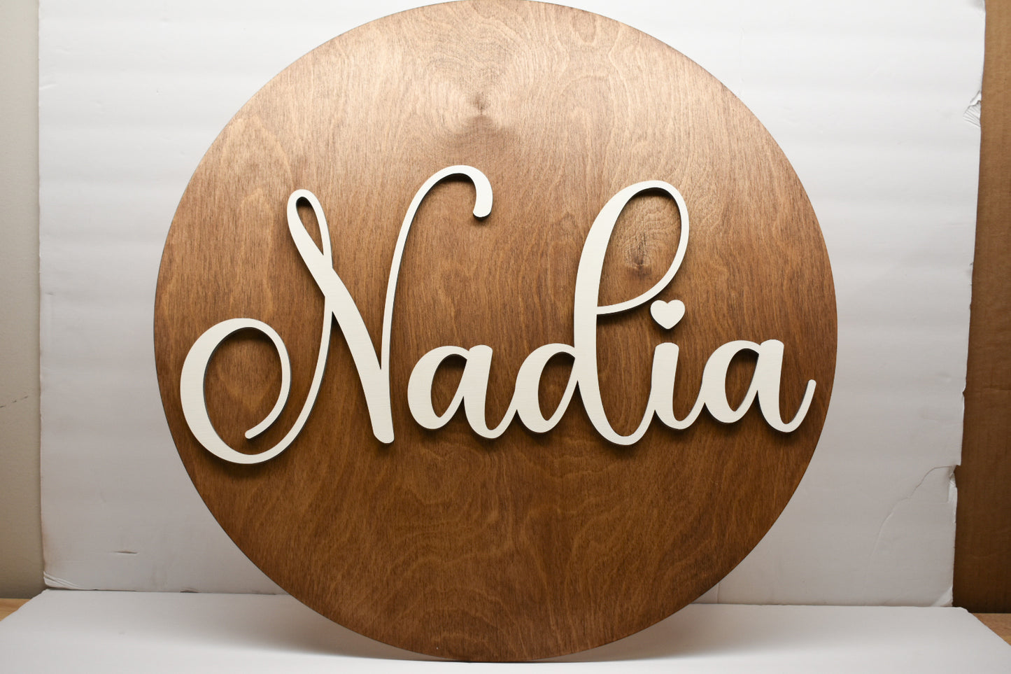 Personalized name sign on circle
