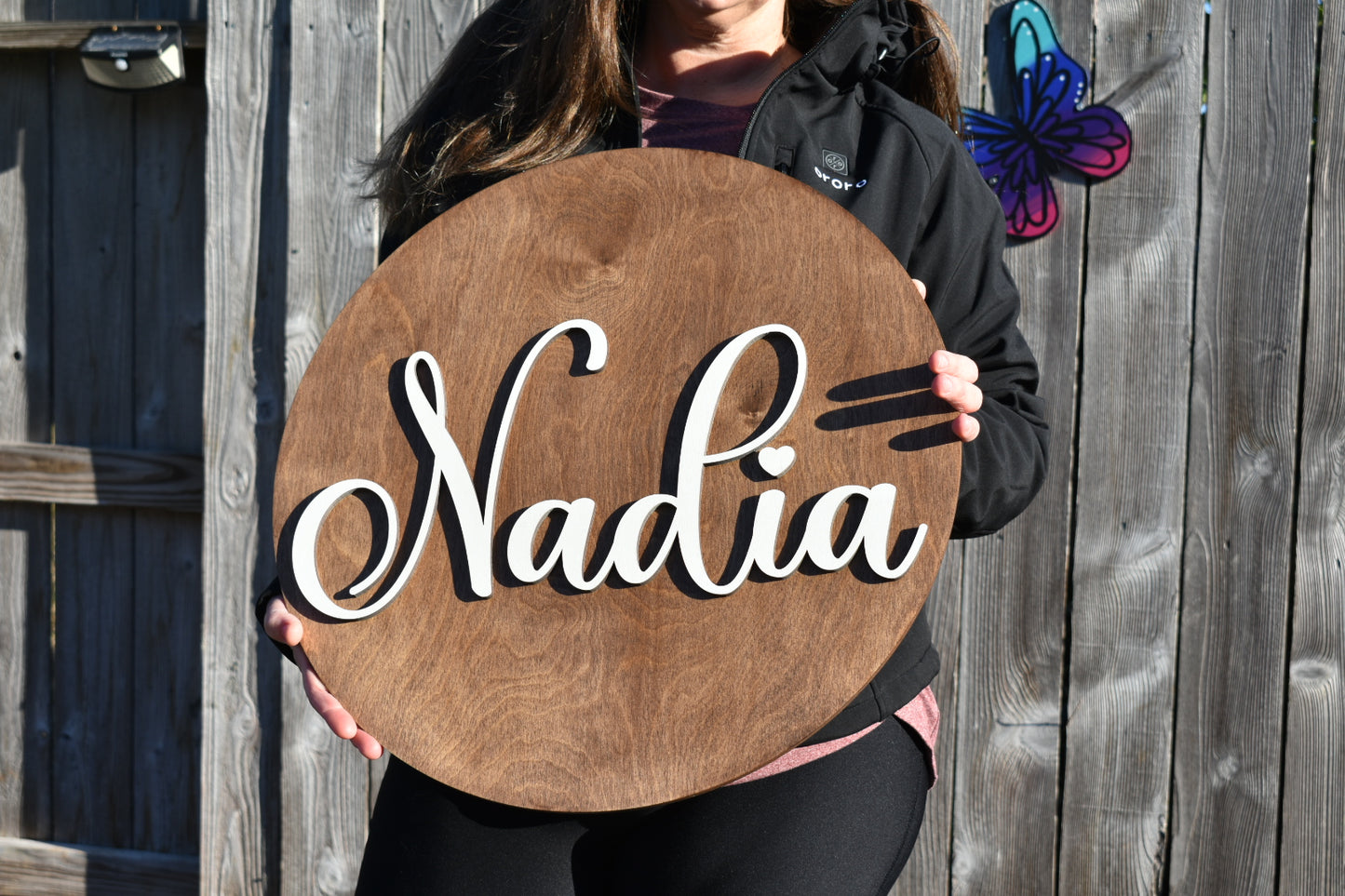Personalized name sign on circle