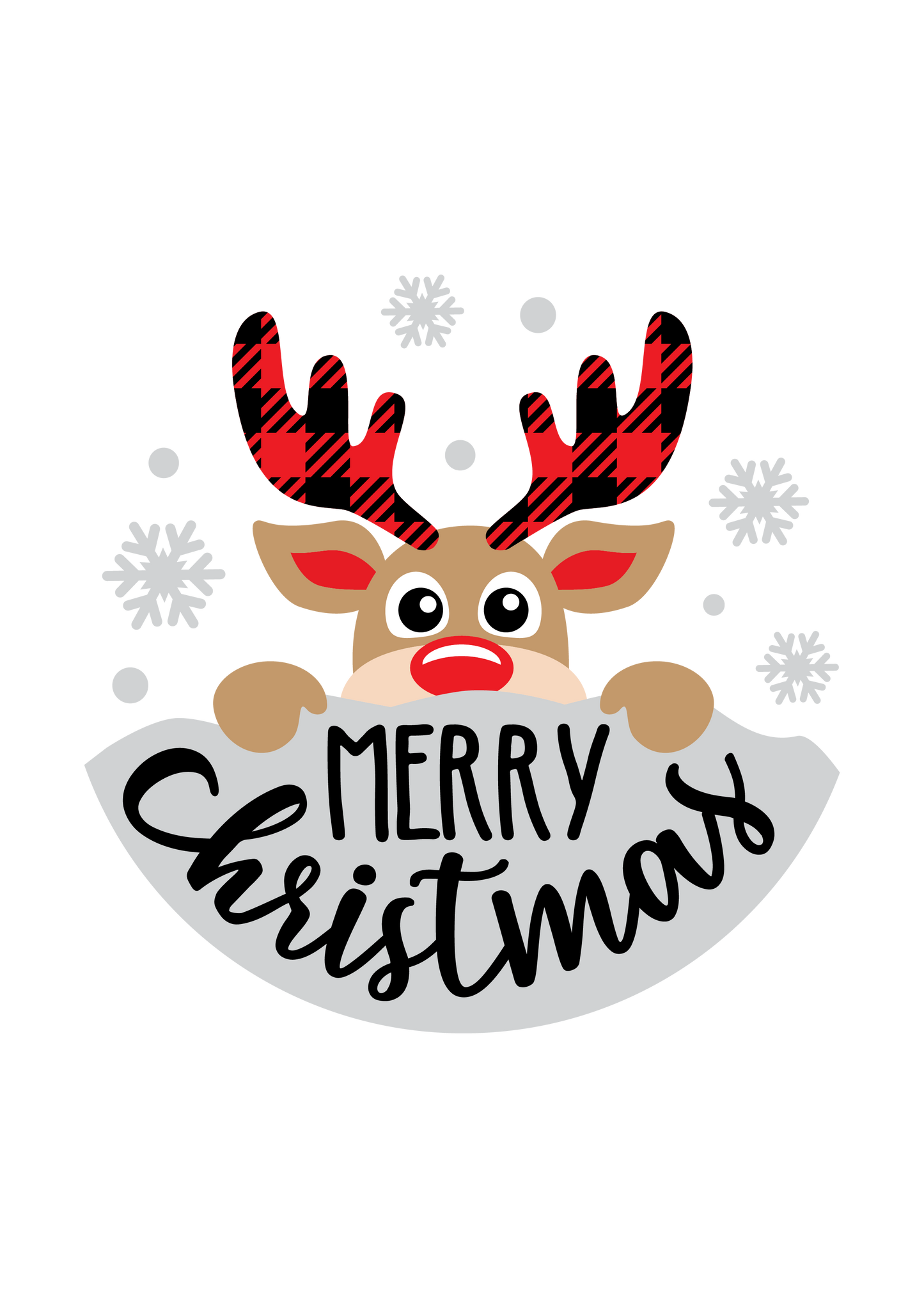 Reindeer Merry Christmas door sign