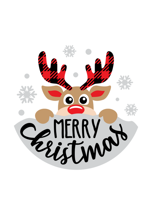 Reindeer Merry Christmas door sign