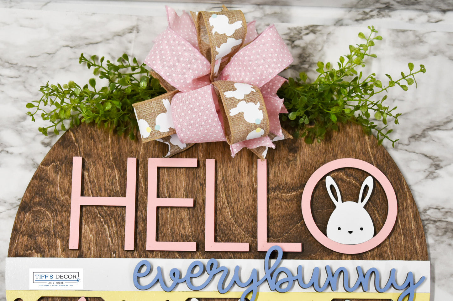 Hello every bunny Easter door sign