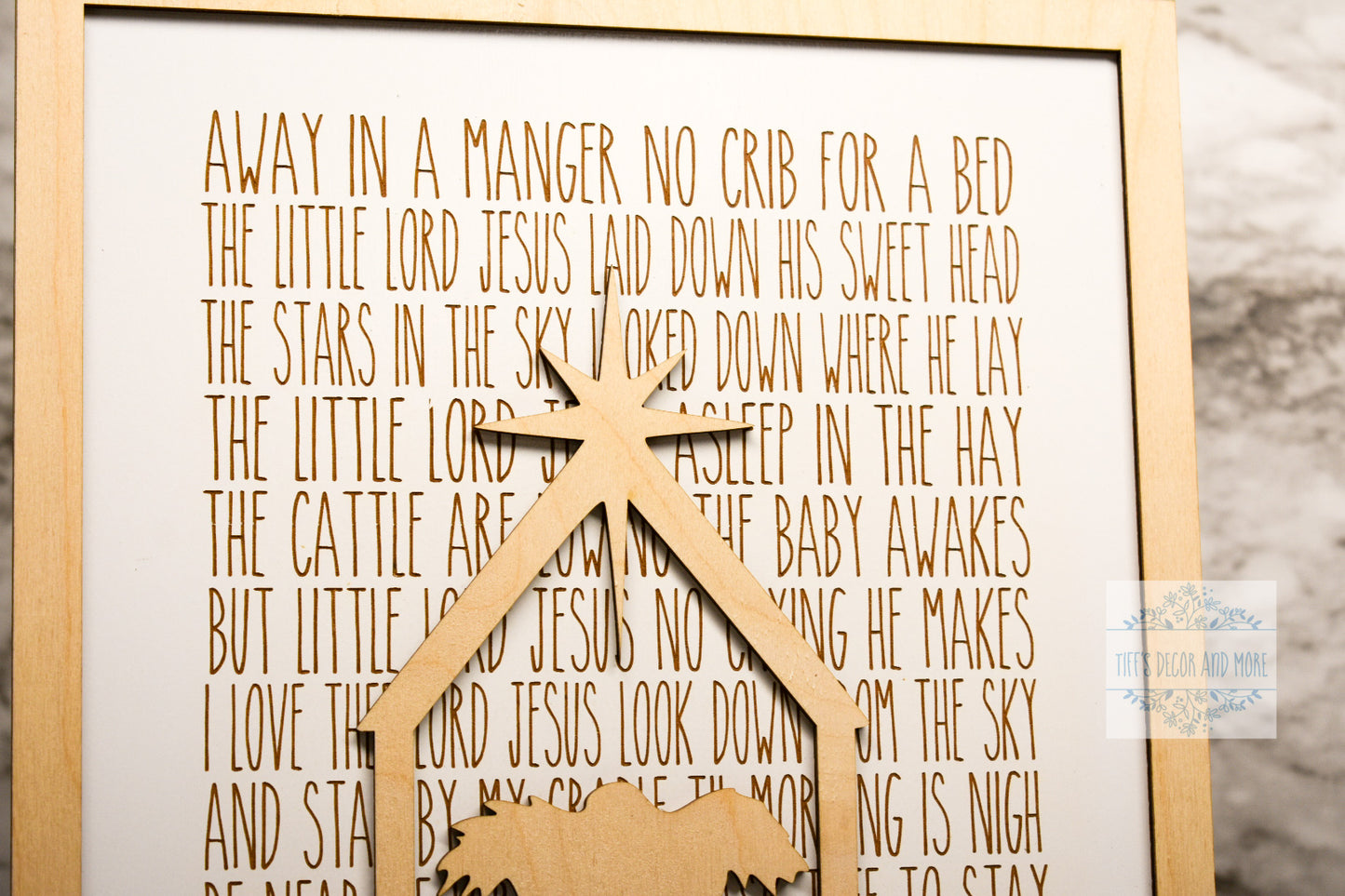 Away in a manger lyrics with nativity scene